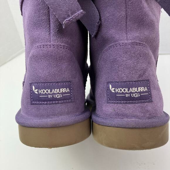 Koolaburra by UGG Sz 5 Andrah Suede Short Boots Elderberry Purple Lavender Bow - Picture 9 of 16